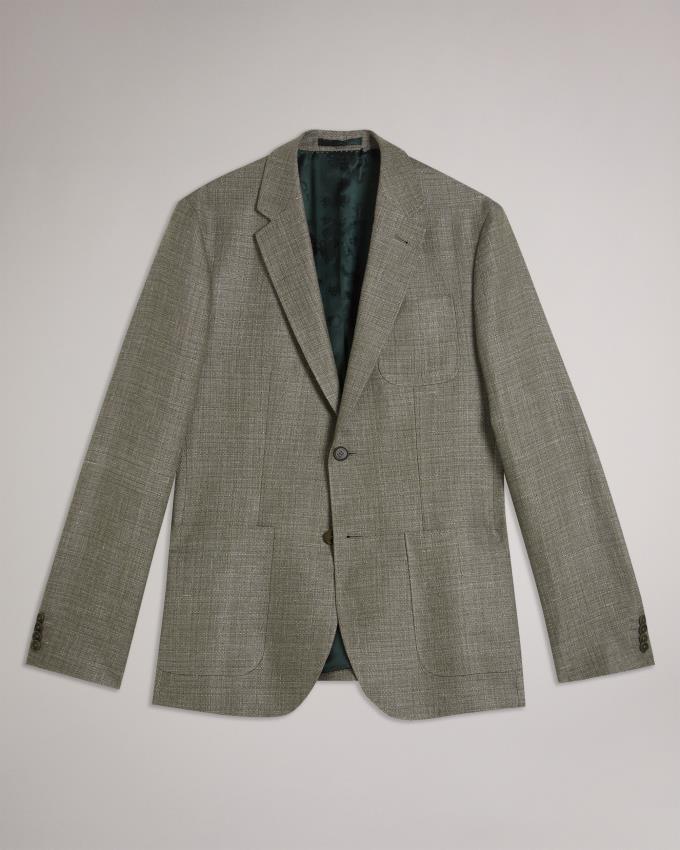 Veste Ted Baker Slim Fit Linen And Wool Suit Vert Foncé Homme | YCX-31234141